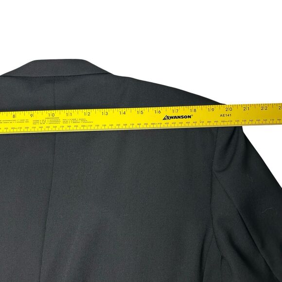 Perry Ellis Men’s Gold Button Double Breasted Black Dress Coat - Picture 5 of 7